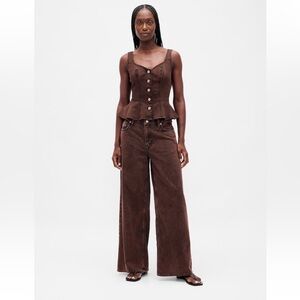 Gap Midrise Ultra Soft Baggy Jeans— Brown-28 Long NWT